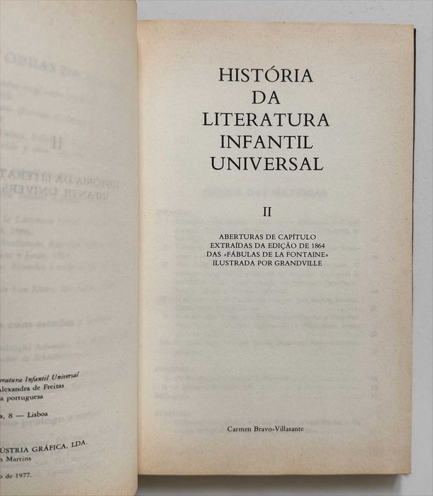 Carmen Bravo-Villasante, História da Literatura Infantil Universal.
