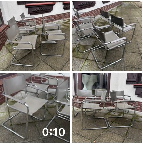 *rezerwacja*Bauhaus krzeslo Mart Stam S34 skóra ciepły szary