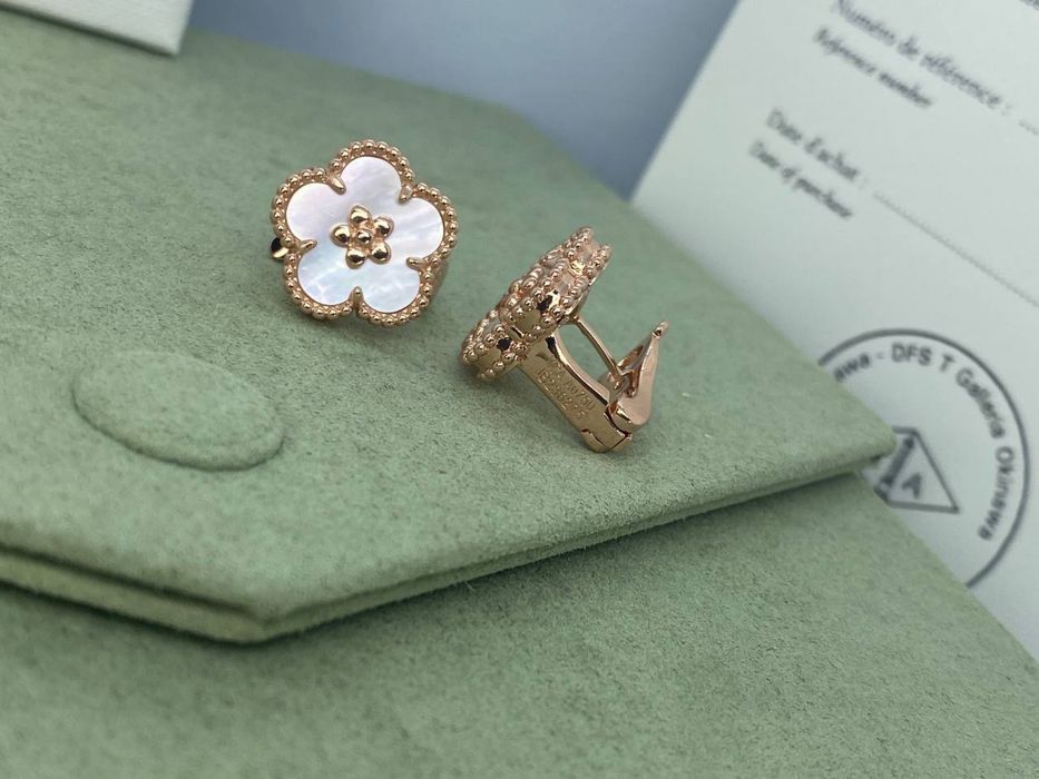 Сережки клевер в стиле Van Cleef
