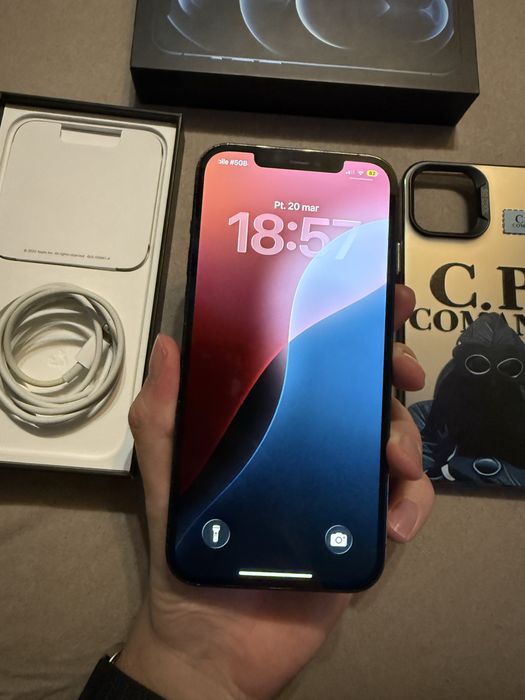Iphone 12 pro max, niebieski, 128 GB, 77% kondycji baterii