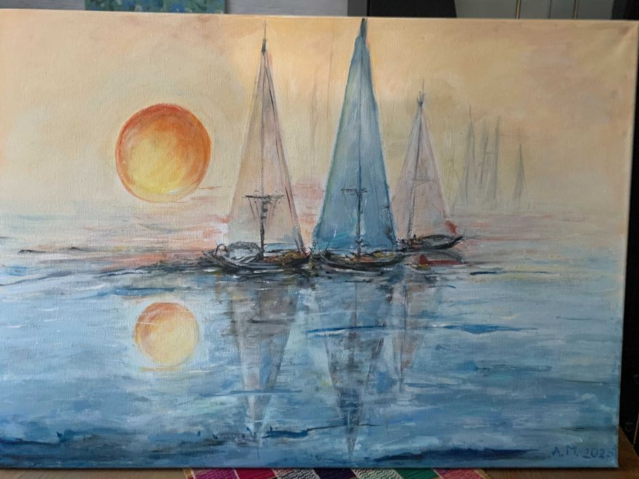 Ręcznie malowany obraz akrylowy 50x70