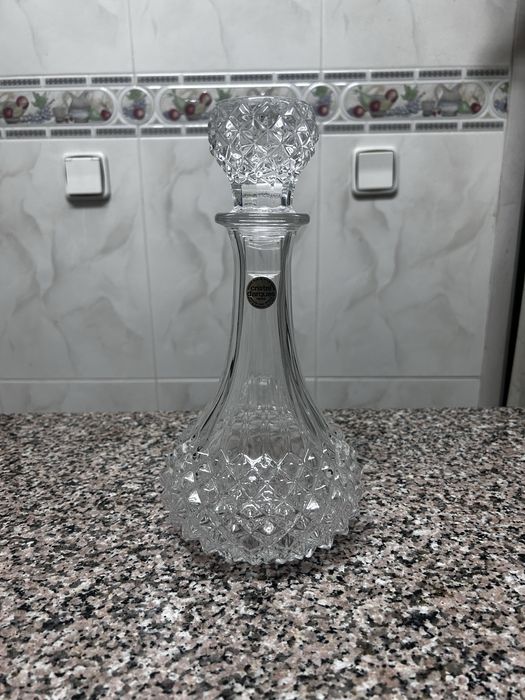 Garrafa Decantador em Cristal d’Arques France Design Clássico Lapidado