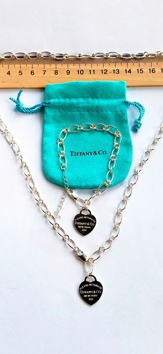 Колье с браслетом серебряные