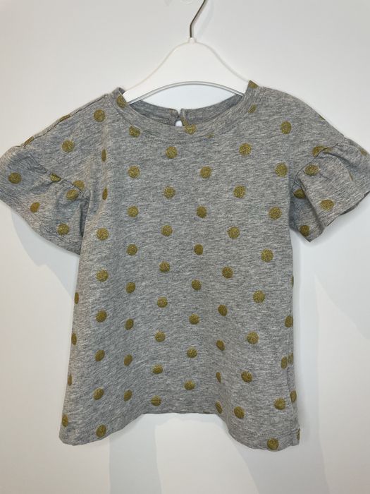 babyGAP bawełniana koszulka t-shirt z falowanym rękawem