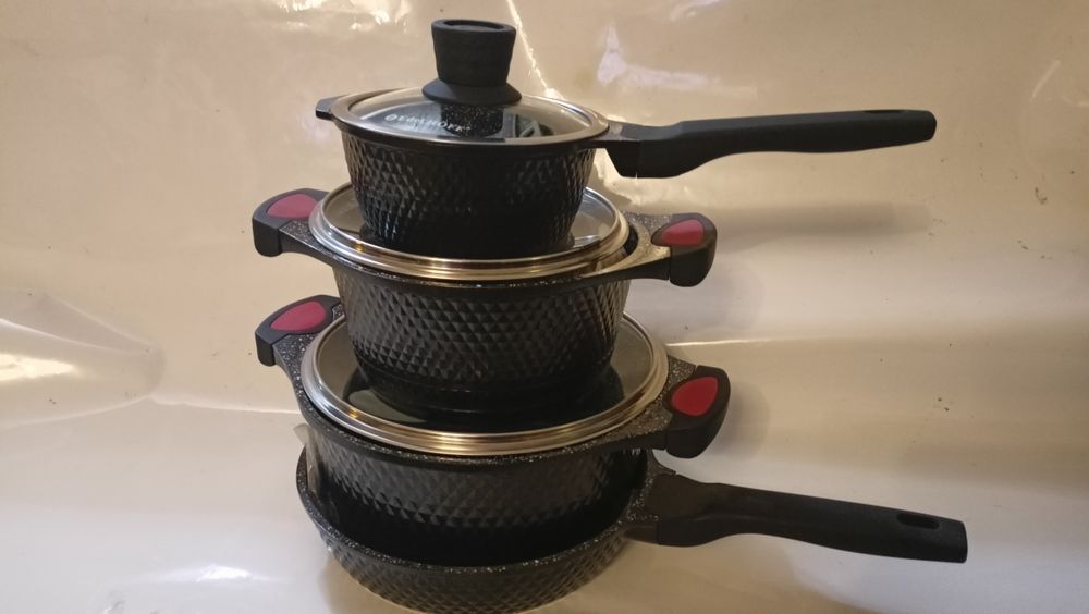 Kpl garnków Edel HOFF  alu marmurkowy 7 elementów