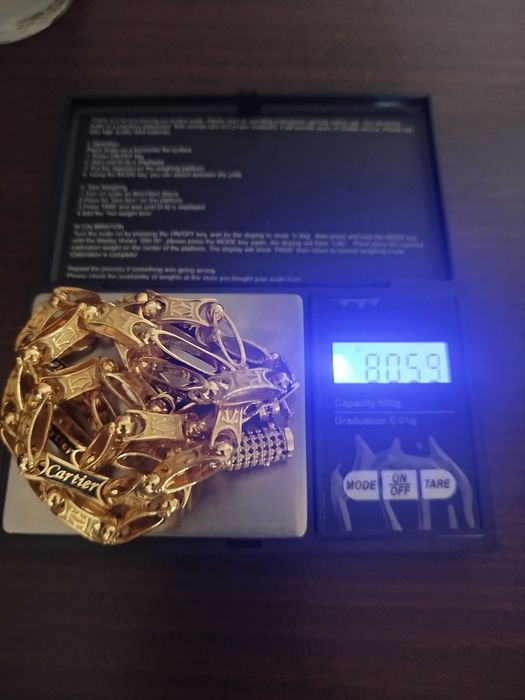 Piękny łańcuszek Cartier -81 g-w złoceniu -18k-750