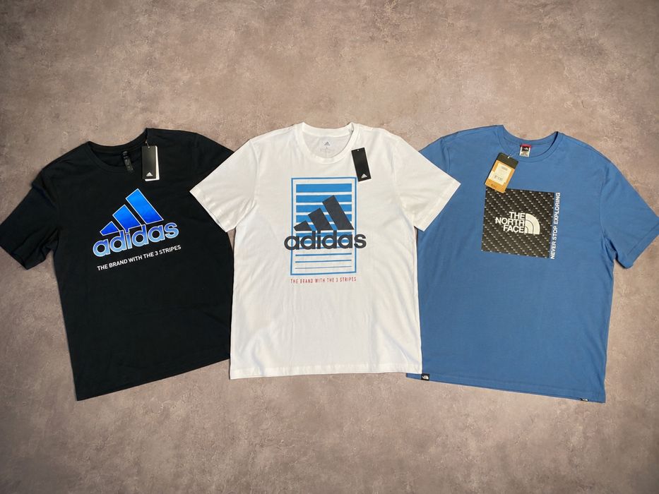 РОЗПРОДАЖ! Оригінальні футболки Adidas , TNF чоловічі M,L, XL нові мужская футболка брендовая