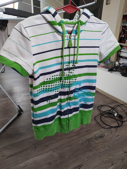 Bluza z krótkim rękawem, kaptur, zamek - XS, S