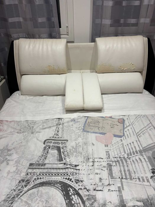 Cama de casal 160x200 - Pele branca + Estrado + Colchão
