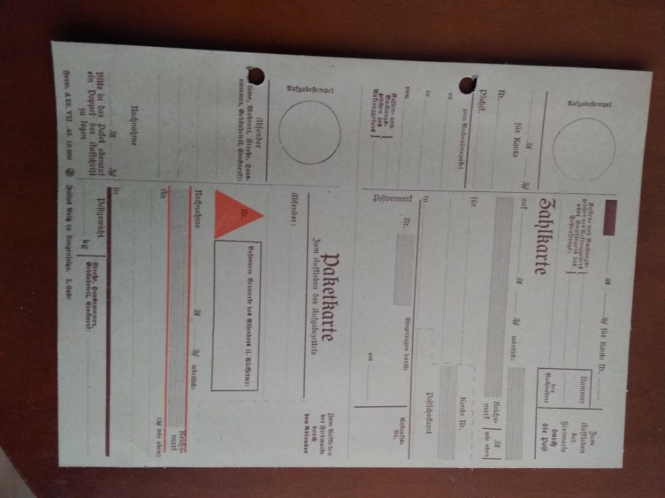 Niemiecki druk płatność za pobraniem urząd pocztowy