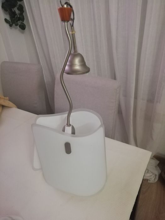 Chrome and Frosted Glass Lamp