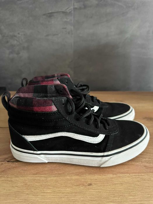 Vans Sk8-Hi Youth – czarne trampki wysokie w kratkę