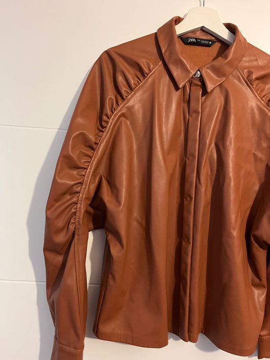 Koszula z ekoskórki - ZARA-XL