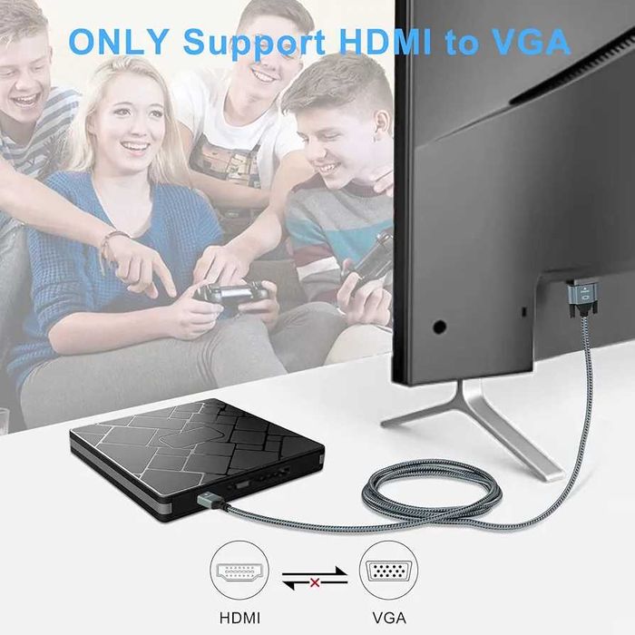 Kabel HDMI VGA Przewód adapter do komputera PC Laptopa Monitora Twozoh
