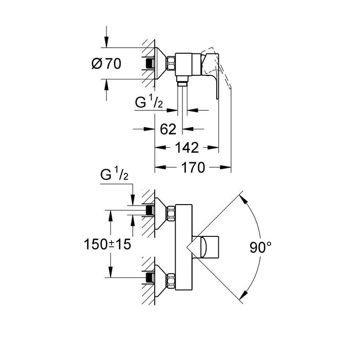 Bateria prysznicowa Vigour Clivia model 7514.3026