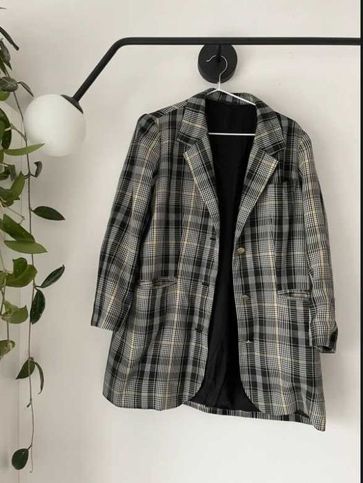 Oversize marynarka w kratę