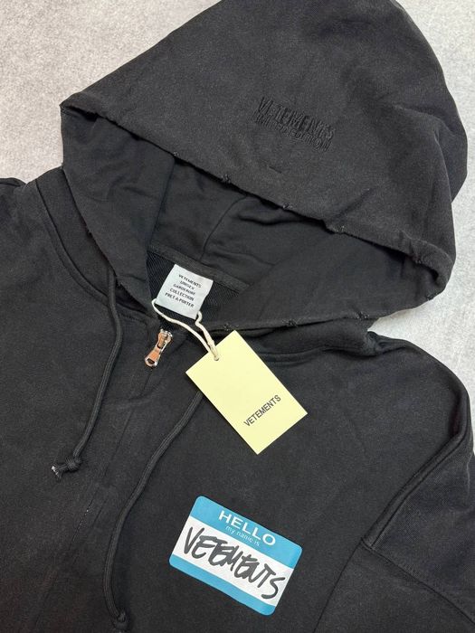 Худі Vetements ,,Hello my name is Vetements,,