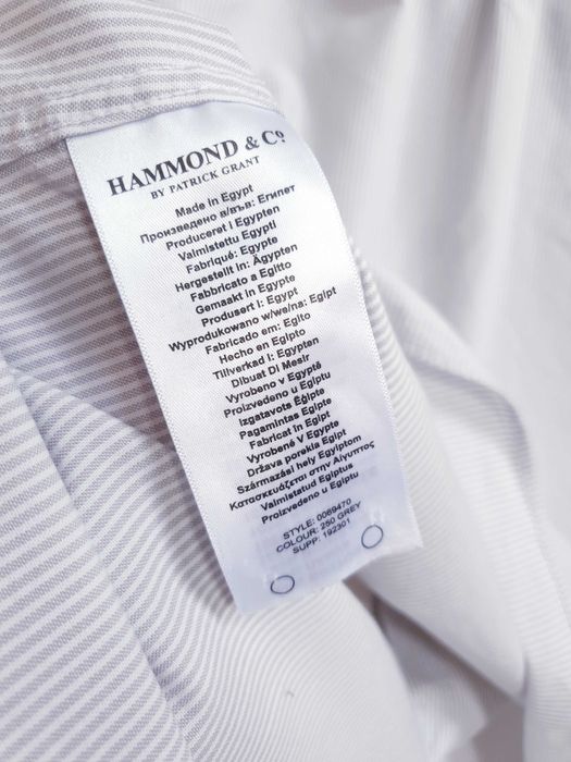 Koszula męska ze stójką w beżowe paski XL Hammond Oxford