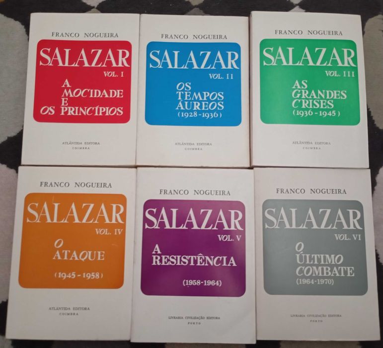 Salazar, por Franco Nogueira – 6 Volumes - Como Novos