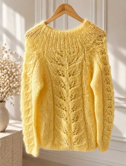 sweter moher wełna puchaty UNI S/M/L hand made