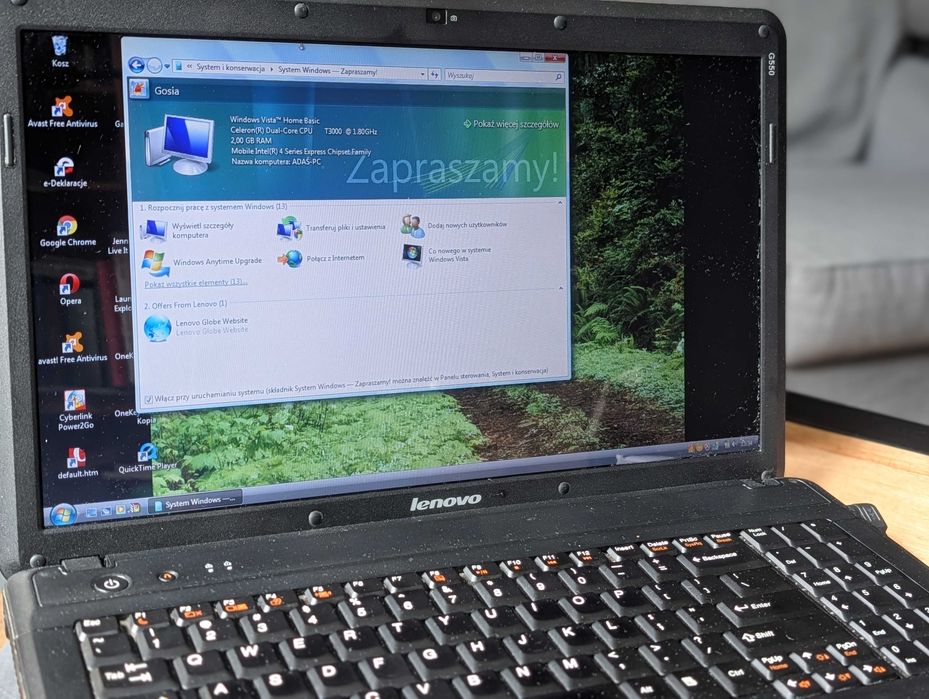 Laptop Lenovo g550 Windows Vista home
