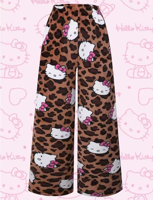 Spodnie Hello Kitty Pluszowe Panterkowe 3 rozmiary