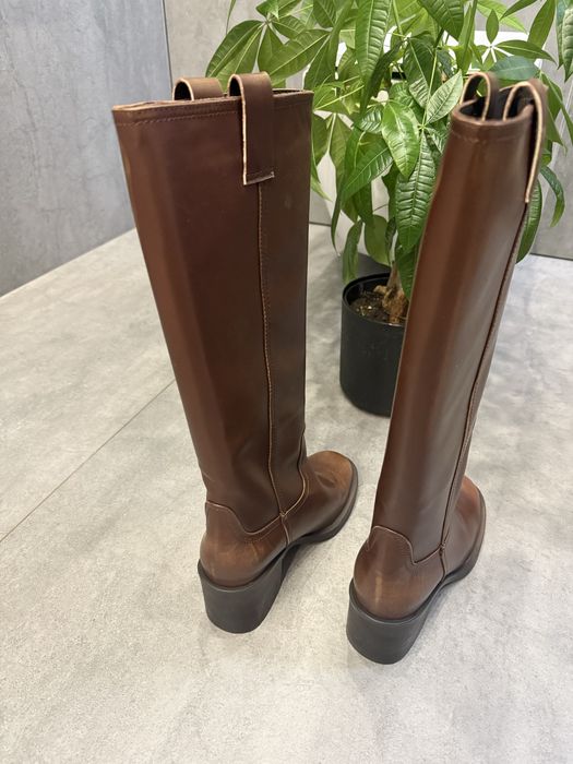 Kozaki Miu Miu brązowe