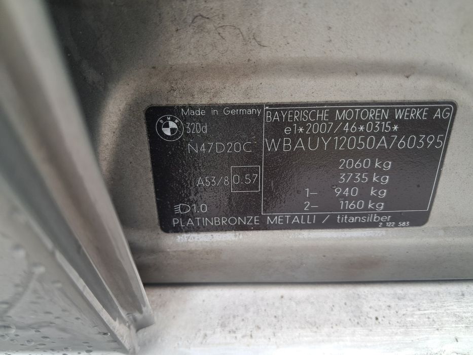 Kompletne drzwi l/p  przód tył BMW e90 e91 kolor A53