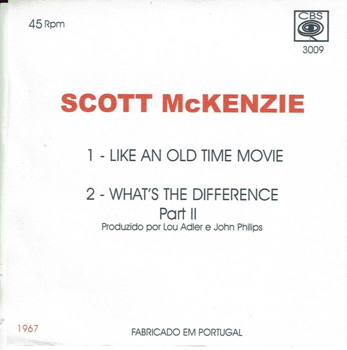 The Voice Of Scott McKenzie -  Like An Old Time Movie - 1967 - 45 rpm
