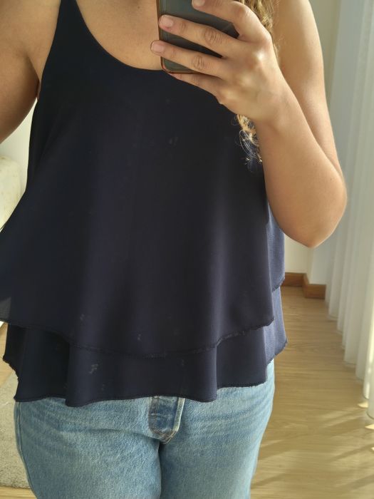 Camisola alças azul
