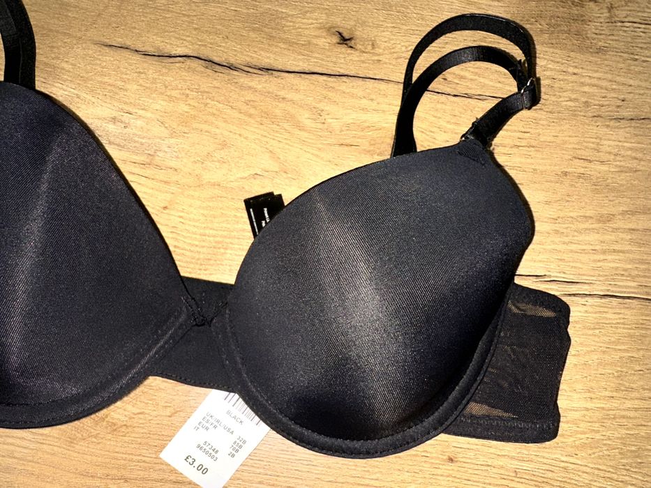 Primark biustonosz czarny gładki nowy 70 B