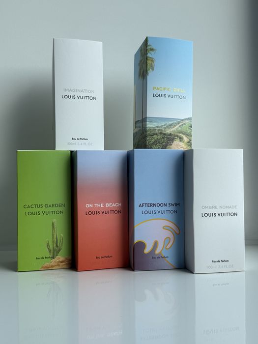 Парфум, духи, парфюм (тубус) Louis Vuitton On The Beach, Pacific Chill, Imagination, Ombre Nomade, Afternoon Swim, Cactus Garden 100 ml.