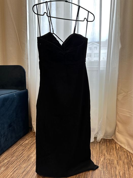 Сарафан плаття сукня S (xs) чорна льон виріз Zara