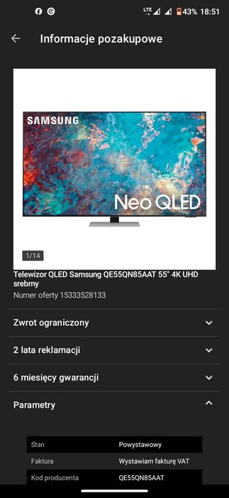 Telewizor QLED Samsung