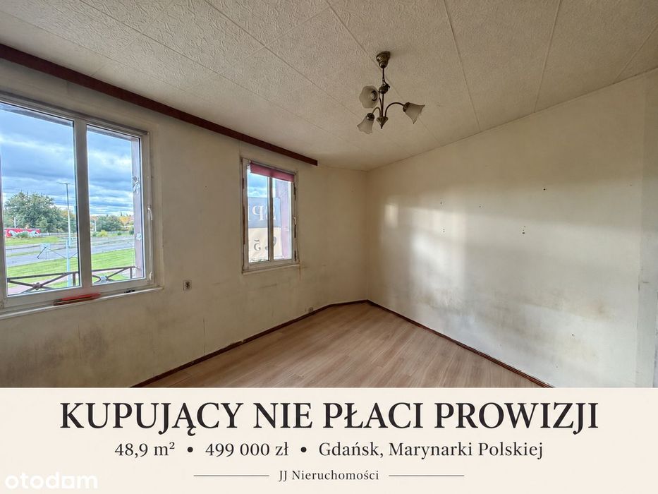 Bez prowizji / dwa pokoje / piwnica 9m2 / niski czynsz