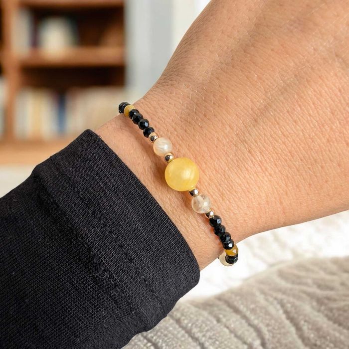 Bransoletka z kamieni czarny turmalin cytryn