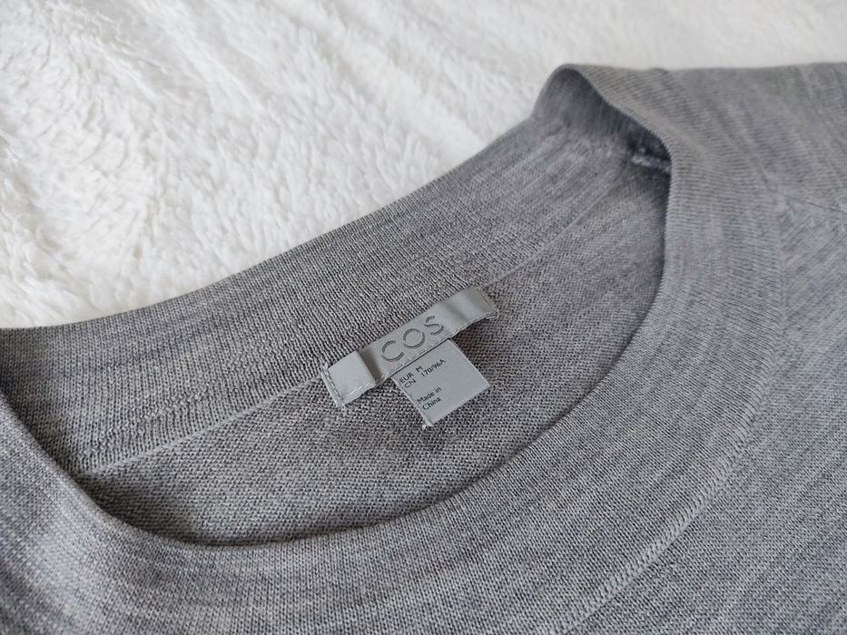 COS sukienka tunika z 100% wełniana dzianina z bawełną 38