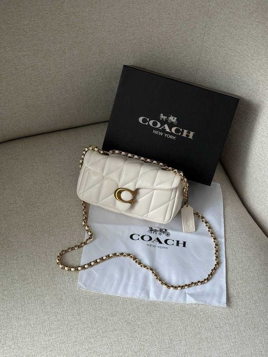Coach Tabby Shoulder Bag 20 With Quilting Cream Gold