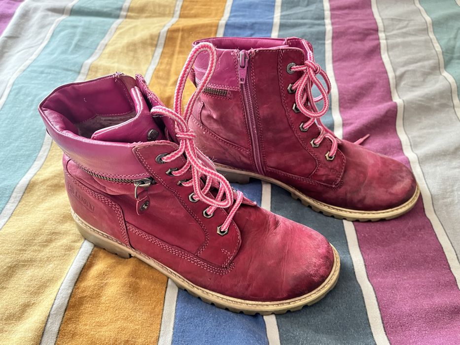 Buty kozaki Lasocki różowe skórzane 39