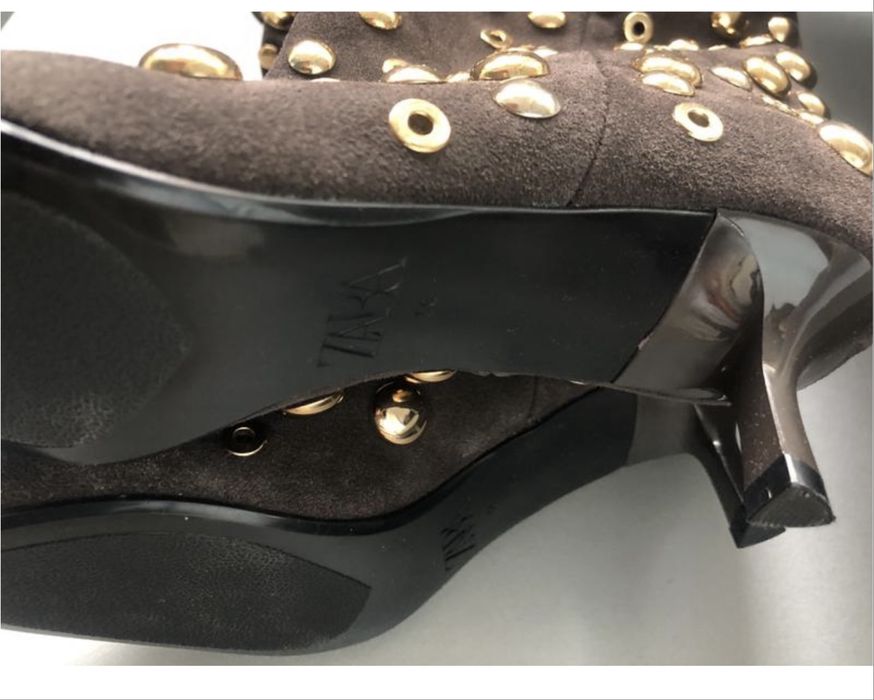 Чоботи шкіра натуральна zara, сапоги Zara