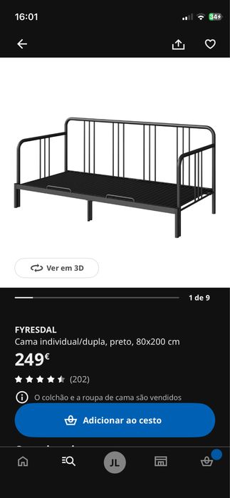 Sofa cama IKEA novo FYRESDAL