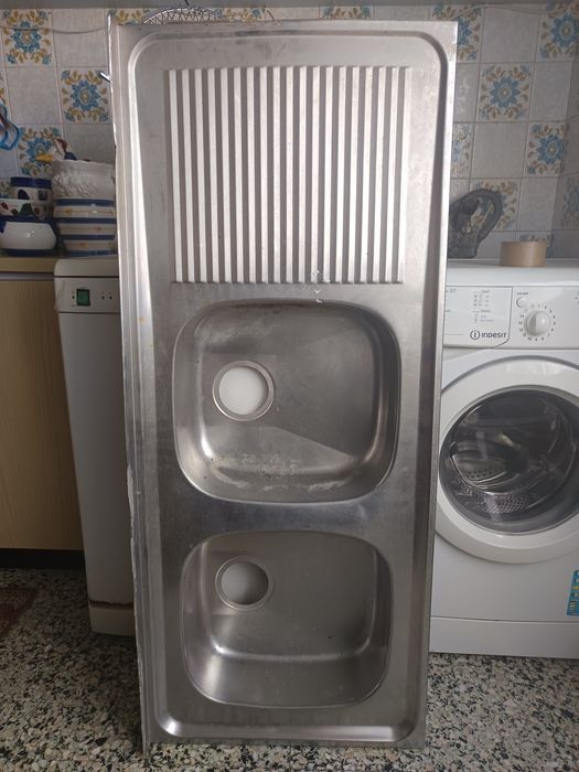 Lava loiça inox com duas pias