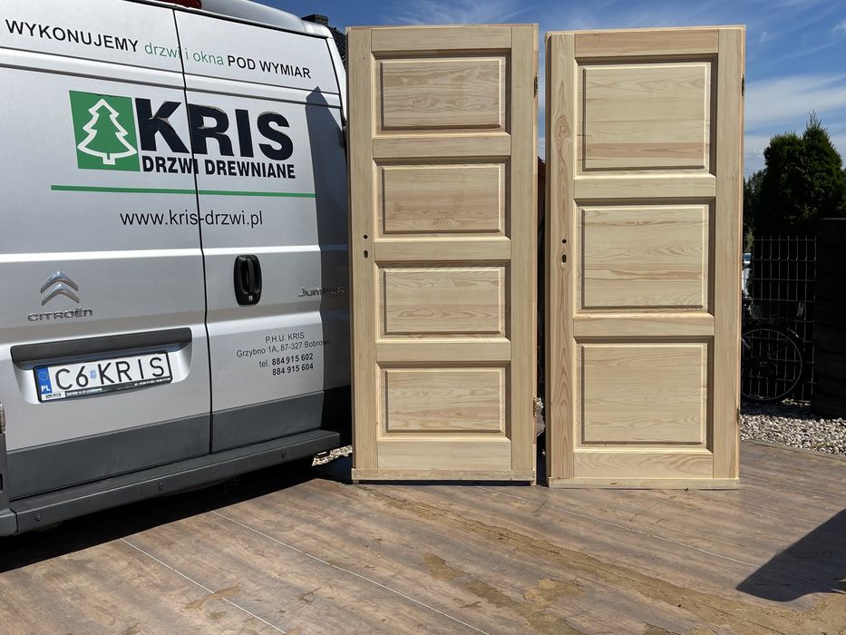 Drzwi drewniane OD RĘKI sosnowe lite Na każdyWYMIARDostawa cała POLSKA