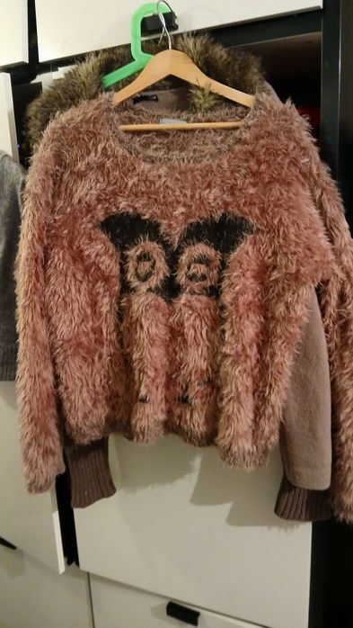 Sweter z Sowa futerko Stan idelany r 40 damski