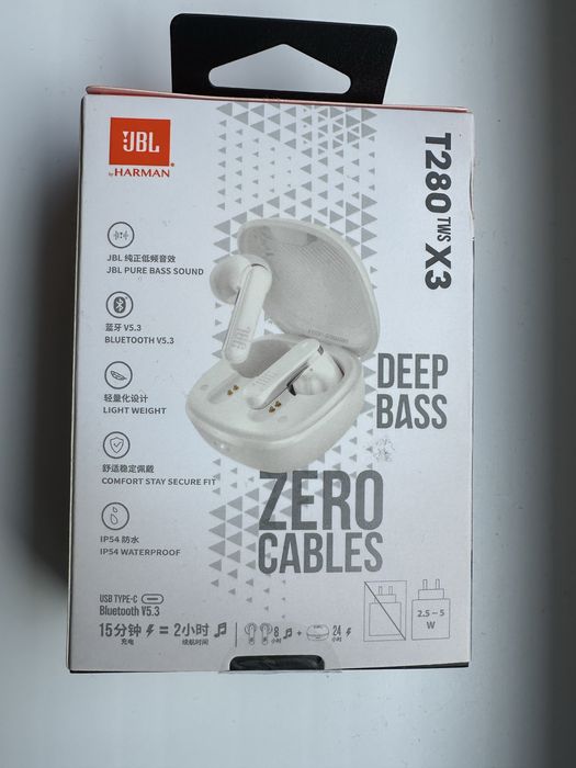 Бездротові навушники JBL T280 TWS X3.Оригінал
