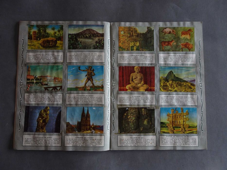Caderneta de cromos Maravilhas do Mundo (falta 9 cromos)