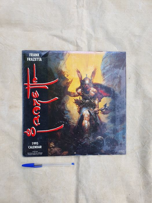 Calendário de parede Frank Frazetta de 1995.