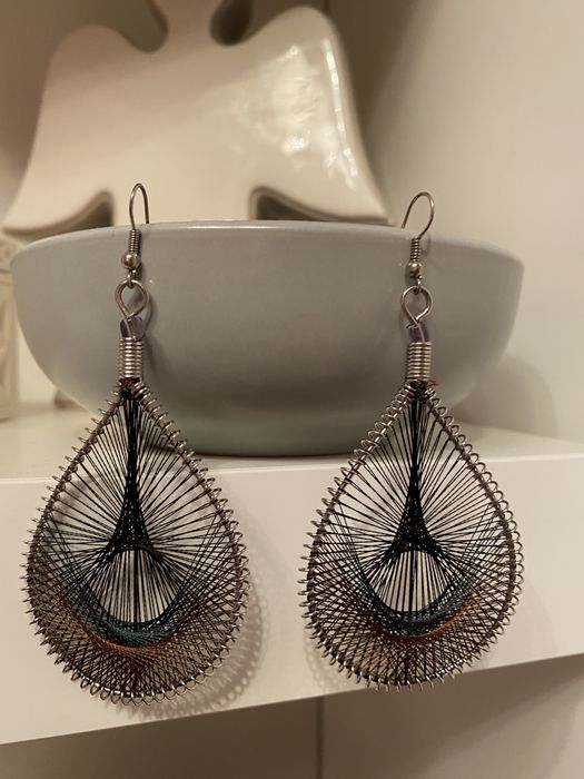 Kolczyki wiszące, boho, pawie oczka nowe