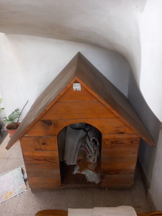 Casota para cão de madeira tratada