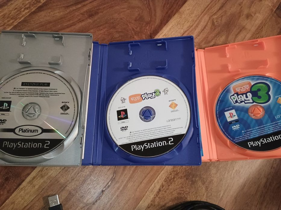 Ps2 eye toy + 3 gry